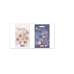 Tilda cotton Beach fabric covered Buttons x 8 pcs (14mm/17 mm) 2 packs